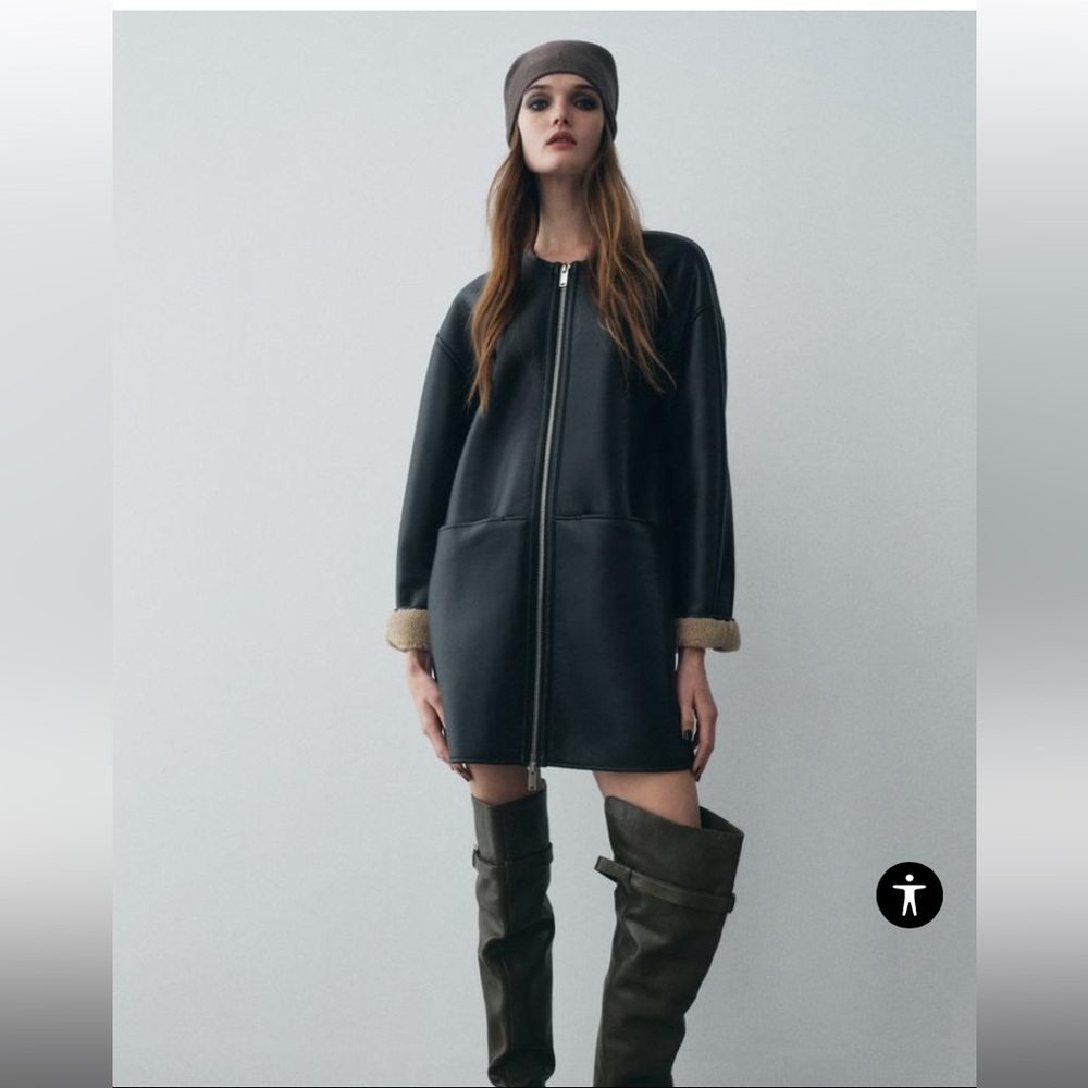 Zara faux leather coat